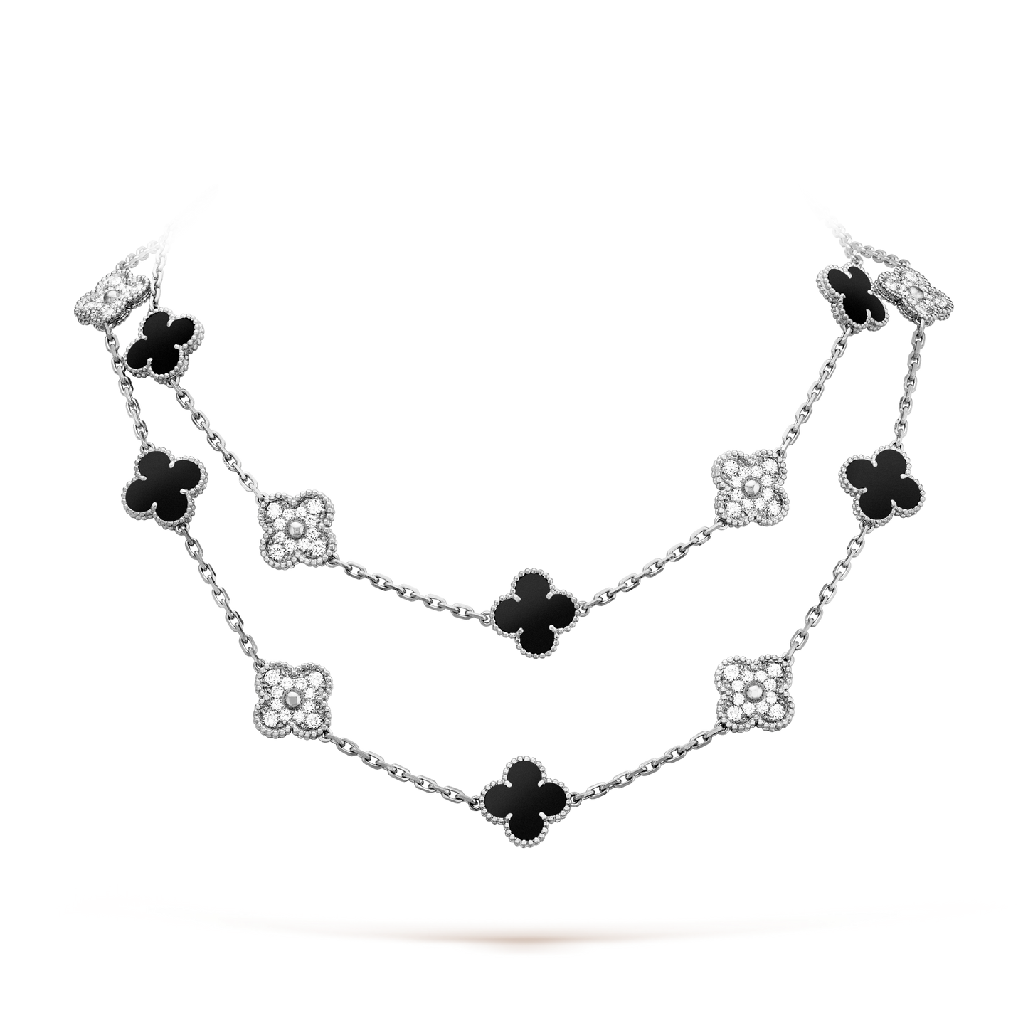 [ELAN LUXE]CLOVER 20 MOTIFS ONYX DIAMOND SILVER
