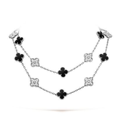 [ELAN LUXE]CLOVER 20 MOTIFS ONYX DIAMOND SILVER