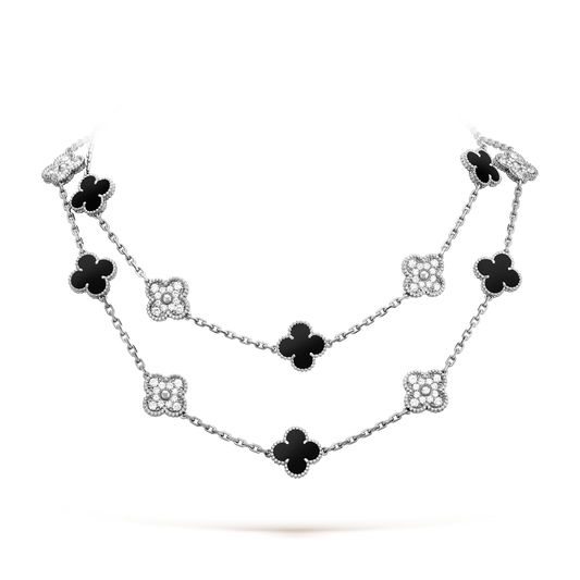 [ELAN LUXE]CLOVER 20 MOTIFS ONYX DIAMOND SILVER