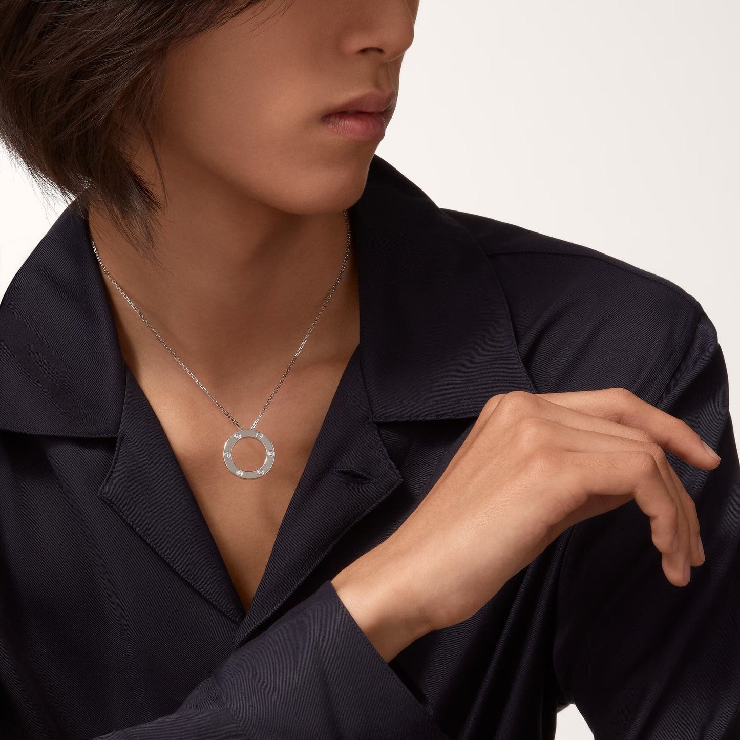 [ELAN LUXE]LOVE NECKLACE 16MM 3 DIAMONDS