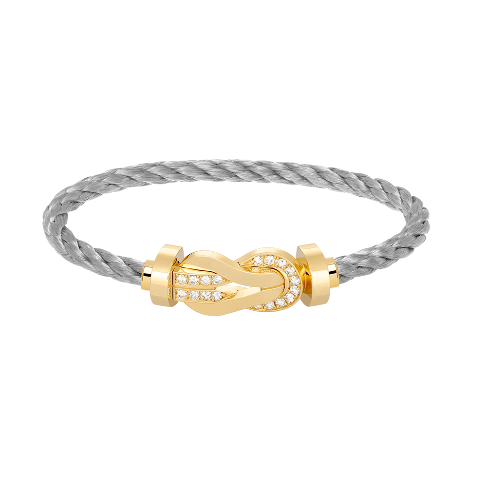 [ELAN LUXE]CHANCE LARGE 8 FIGURE BUCKLE HALF DIAMOND BRACELET GOLD