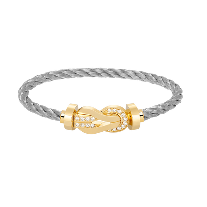 [ELAN LUXE]CHANCE LARGE 8 FIGURE BUCKLE HALF DIAMOND BRACELET GOLD