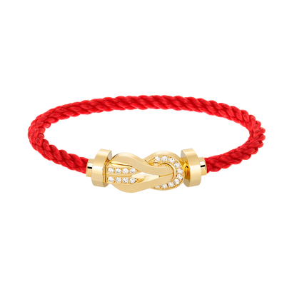 [ELAN LUXE]CHANCE LARGE 8 FIGURE BUCKLE HALF DIAMOND BRACELET GOLD