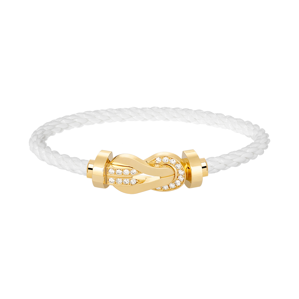 [ELAN LUXE]CHANCE LARGE 8 FIGURE BUCKLE HALF DIAMOND BRACELET GOLD