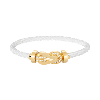 [ELAN LUXE]CHANCE LARGE 8 FIGURE BUCKLE HALF DIAMOND BRACELET GOLD