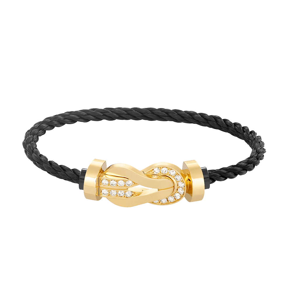 [ELAN LUXE]CHANCE LARGE 8 FIGURE BUCKLE HALF DIAMOND BRACELET GOLD
