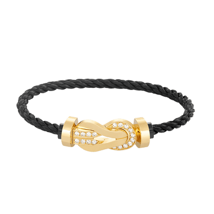 [ELAN LUXE]CHANCE LARGE 8 FIGURE BUCKLE HALF DIAMOND BRACELET GOLD