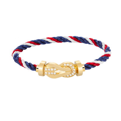 [ELAN LUXE]CHANCE LARGE 8 FIGURE BUCKLE HALF DIAMOND BRACELET GOLD