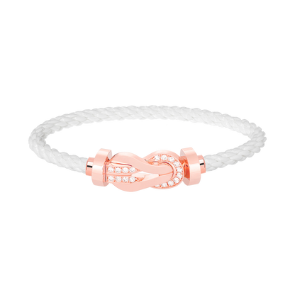 [ELAN LUXE]CHANCE LARGE 8 FIGURE BUCKLE HALF DIAMOND BRACELET ROSE GOLD