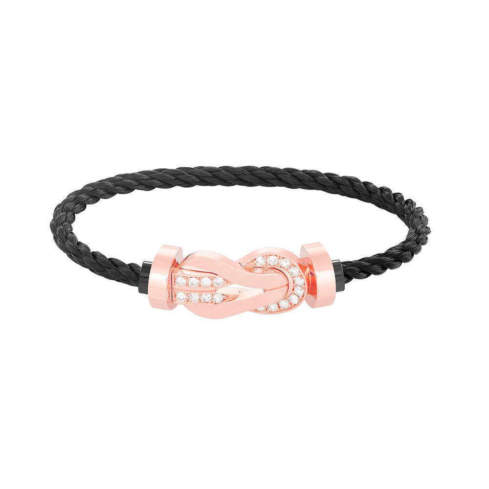 [ELAN LUXE]CHANCE LARGE 8 FIGURE BUCKLE HALF DIAMOND BRACELET ROSE GOLD