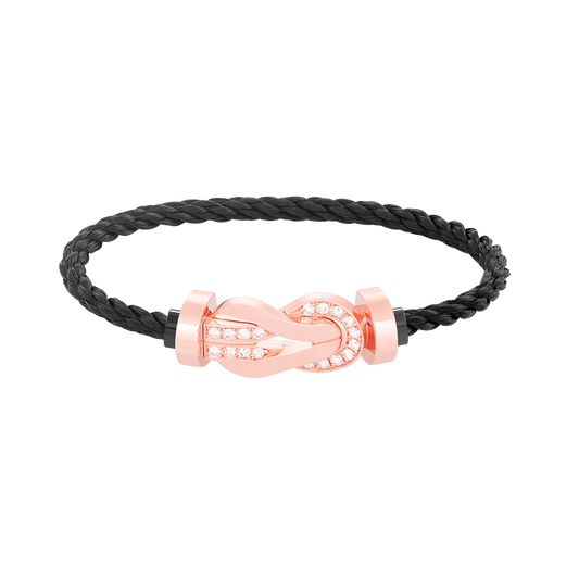 [ELAN LUXE]CHANCE LARGE 8 FIGURE BUCKLE HALF DIAMOND BRACELET ROSE GOLD