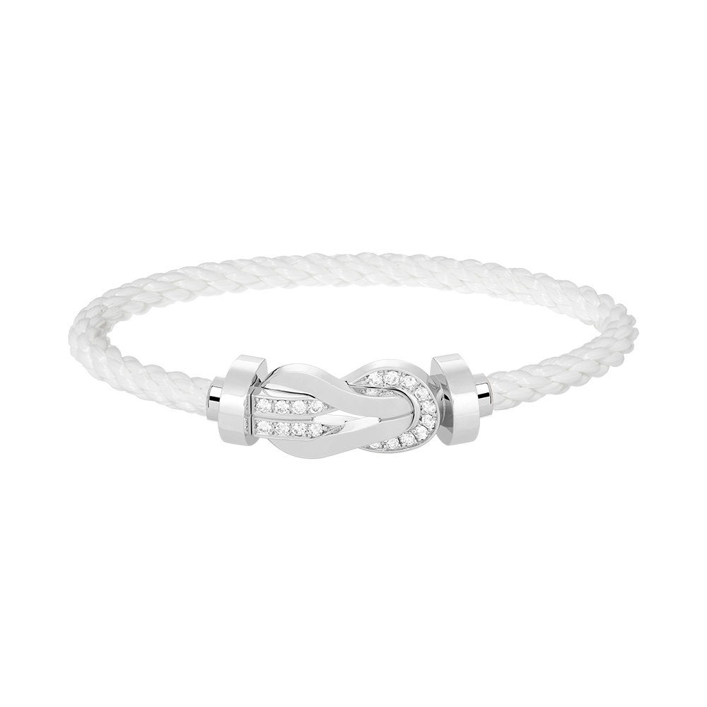[ELAN LUXE]CHANCE LARGE 8 FIGURE BUCKLE HALF DIAMOND BRACELET SILVER
