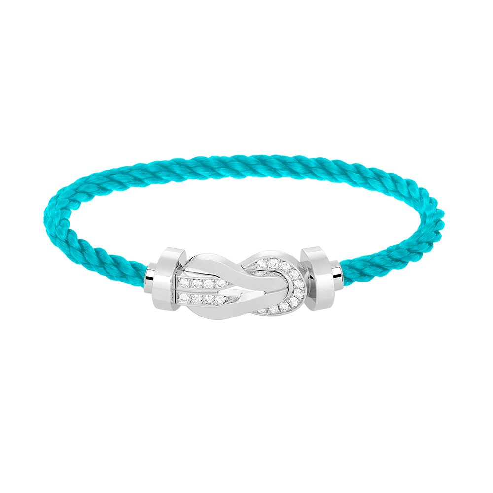[ELAN LUXE]CHANCE LARGE 8 FIGURE BUCKLE HALF DIAMOND BRACELET SILVER