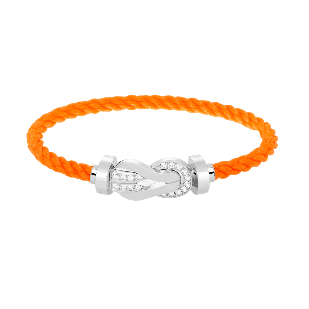 [ELAN LUXE]CHANCE LARGE 8 FIGURE BUCKLE HALF DIAMOND BRACELET SILVER