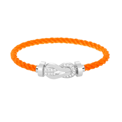 [ELAN LUXE]CHANCE LARGE 8 FIGURE BUCKLE HALF DIAMOND BRACELET SILVER