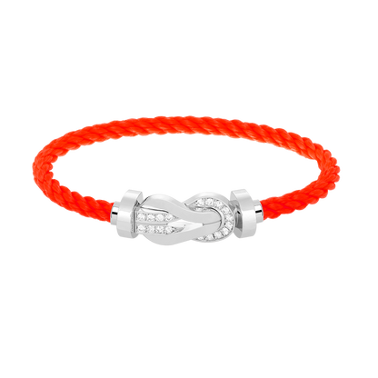 [ELAN LUXE]CHANCE LARGE 8 FIGURE BUCKLE HALF DIAMOND BRACELET SILVER