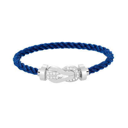[ELAN LUXE]CHANCE LARGE 8 FIGURE BUCKLE HALF DIAMOND BRACELET SILVER