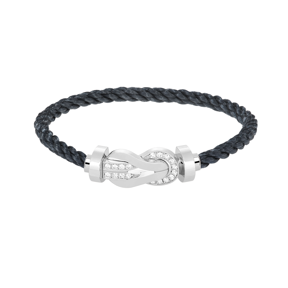 [ELAN LUXE]CHANCE LARGE 8 FIGURE BUCKLE HALF DIAMOND BRACELET SILVER