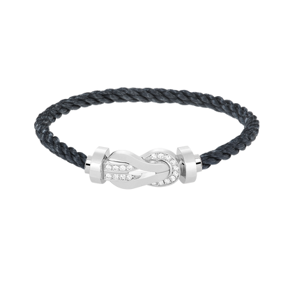 [ELAN LUXE]CHANCE LARGE 8 FIGURE BUCKLE HALF DIAMOND BRACELET SILVER