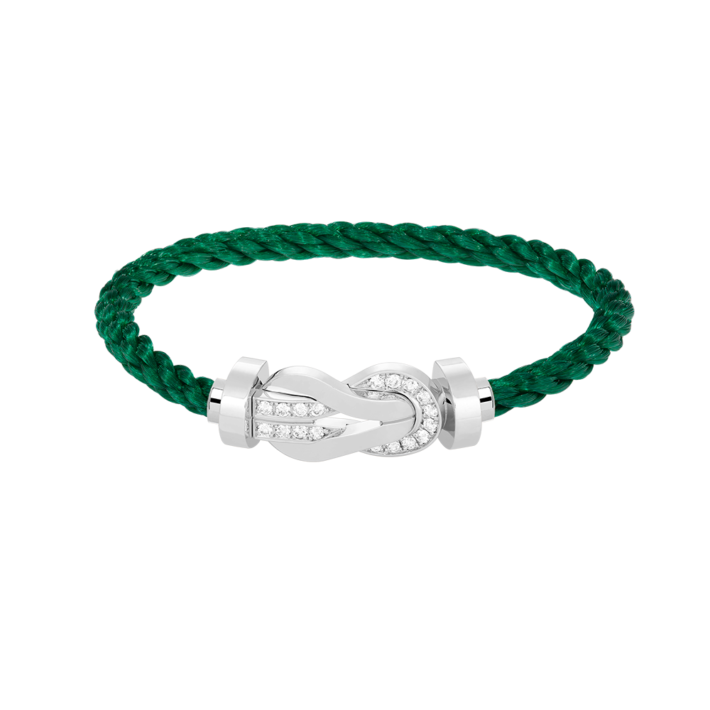 [ELAN LUXE]CHANCE LARGE 8 FIGURE BUCKLE HALF DIAMOND BRACELET SILVER