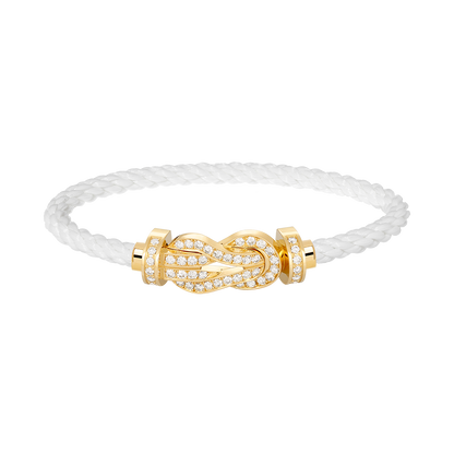 [ELAN LUXE]CHANCE LARGE 8 FIGURE BUCKLE FULLDIAMOND BRACELET GOLD