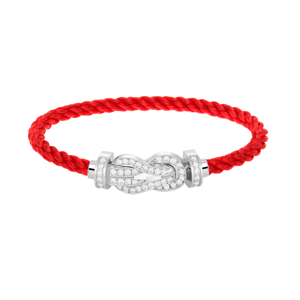 [ELAN LUXE]CHANCE LARGE 8 FIGURE BUCKLE FULL DIAMOND BRACELET SILVER