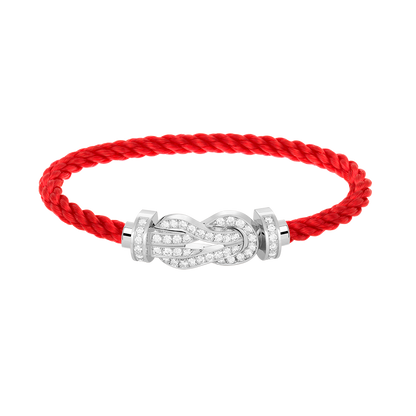 [ELAN LUXE]CHANCE LARGE 8 FIGURE BUCKLE FULL DIAMOND BRACELET SILVER