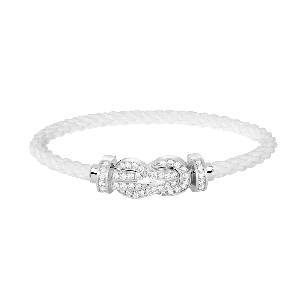 [ELAN LUXE]CHANCE LARGE 8 FIGURE BUCKLE FULL DIAMOND BRACELET SILVER