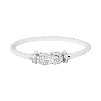 [ELAN LUXE]CHANCE LARGE 8 FIGURE BUCKLE FULL DIAMOND BRACELET SILVER