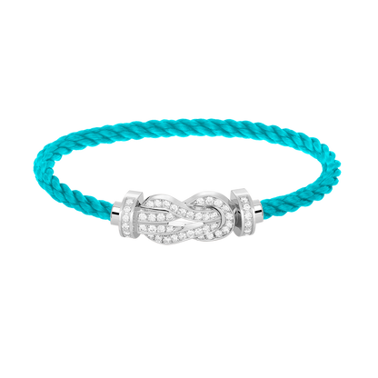 [ELAN LUXE]CHANCE LARGE 8 FIGURE BUCKLE FULL DIAMOND BRACELET SILVER