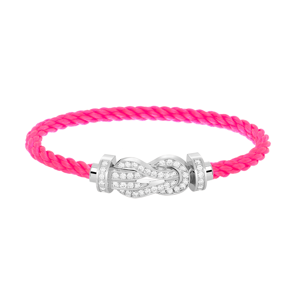 [ELAN LUXE]CHANCE LARGE 8 FIGURE BUCKLE FULL DIAMOND BRACELET SILVER