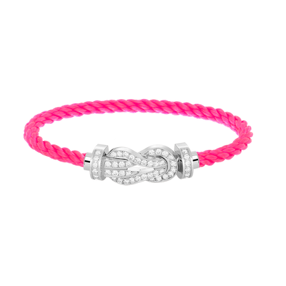 [ELAN LUXE]CHANCE LARGE 8 FIGURE BUCKLE FULL DIAMOND BRACELET SILVER