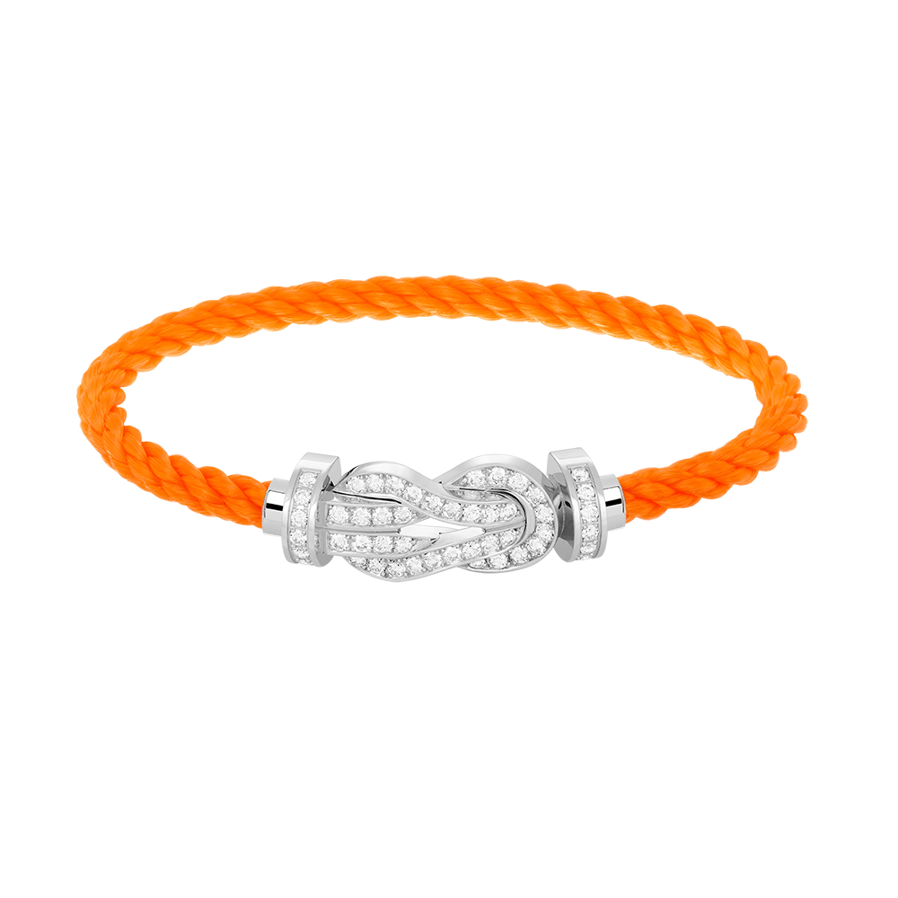 [ELAN LUXE]CHANCE LARGE 8 FIGURE BUCKLE FULL DIAMOND BRACELET SILVER