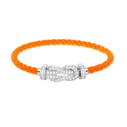 [ELAN LUXE]CHANCE LARGE 8 FIGURE BUCKLE FULL DIAMOND BRACELET SILVER