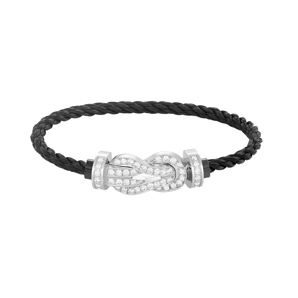 [ELAN LUXE]CHANCE LARGE 8 FIGURE BUCKLE FULL DIAMOND BRACELET SILVER