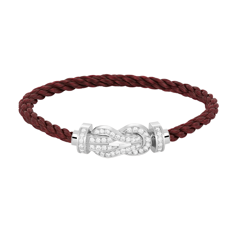 [ELAN LUXE]CHANCE LARGE 8 FIGURE BUCKLE FULL DIAMOND BRACELET SILVER