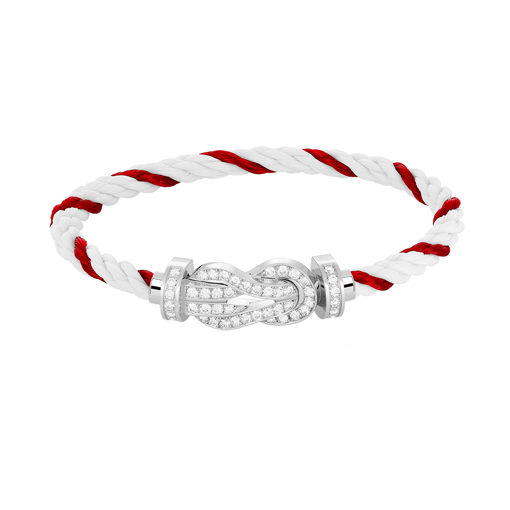 [ELAN LUXE]CHANCE LARGE 8 FIGURE BUCKLE FULL DIAMOND BRACELET SILVER
