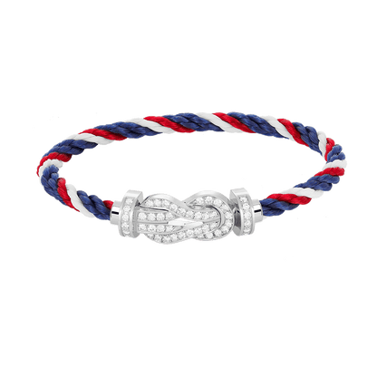 [ELAN LUXE]CHANCE LARGE 8 FIGURE BUCKLE FULL DIAMOND BRACELET SILVER