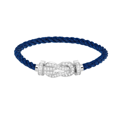 [ELAN LUXE]CHANCE LARGE 8 FIGURE BUCKLE FULL DIAMOND BRACELET SILVER