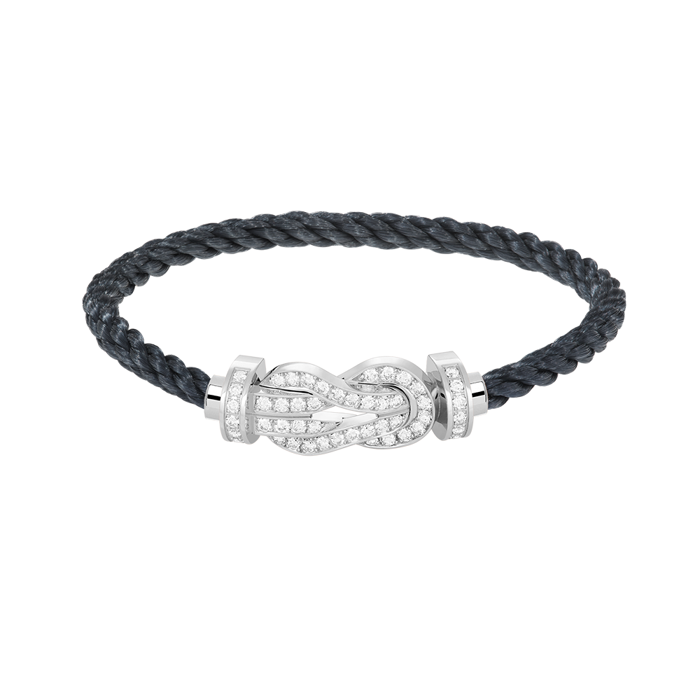 [ELAN LUXE]CHANCE LARGE 8 FIGURE BUCKLE FULL DIAMOND BRACELET SILVER