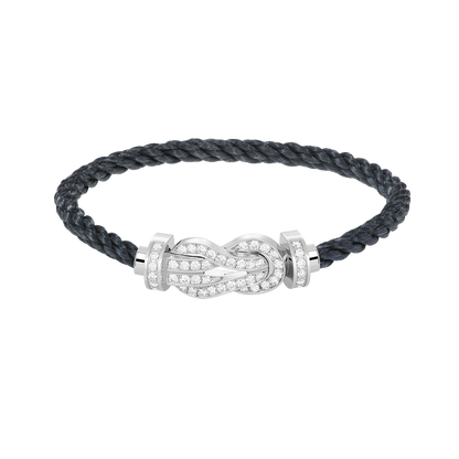 [ELAN LUXE]CHANCE LARGE 8 FIGURE BUCKLE FULL DIAMOND BRACELET SILVER