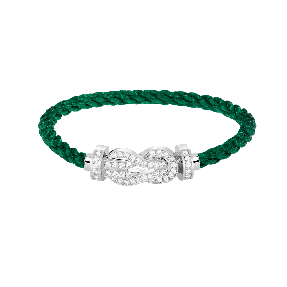 [ELAN LUXE]CHANCE LARGE 8 FIGURE BUCKLE FULL DIAMOND BRACELET SILVER