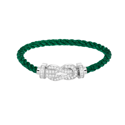 [ELAN LUXE]CHANCE LARGE 8 FIGURE BUCKLE FULL DIAMOND BRACELET SILVER