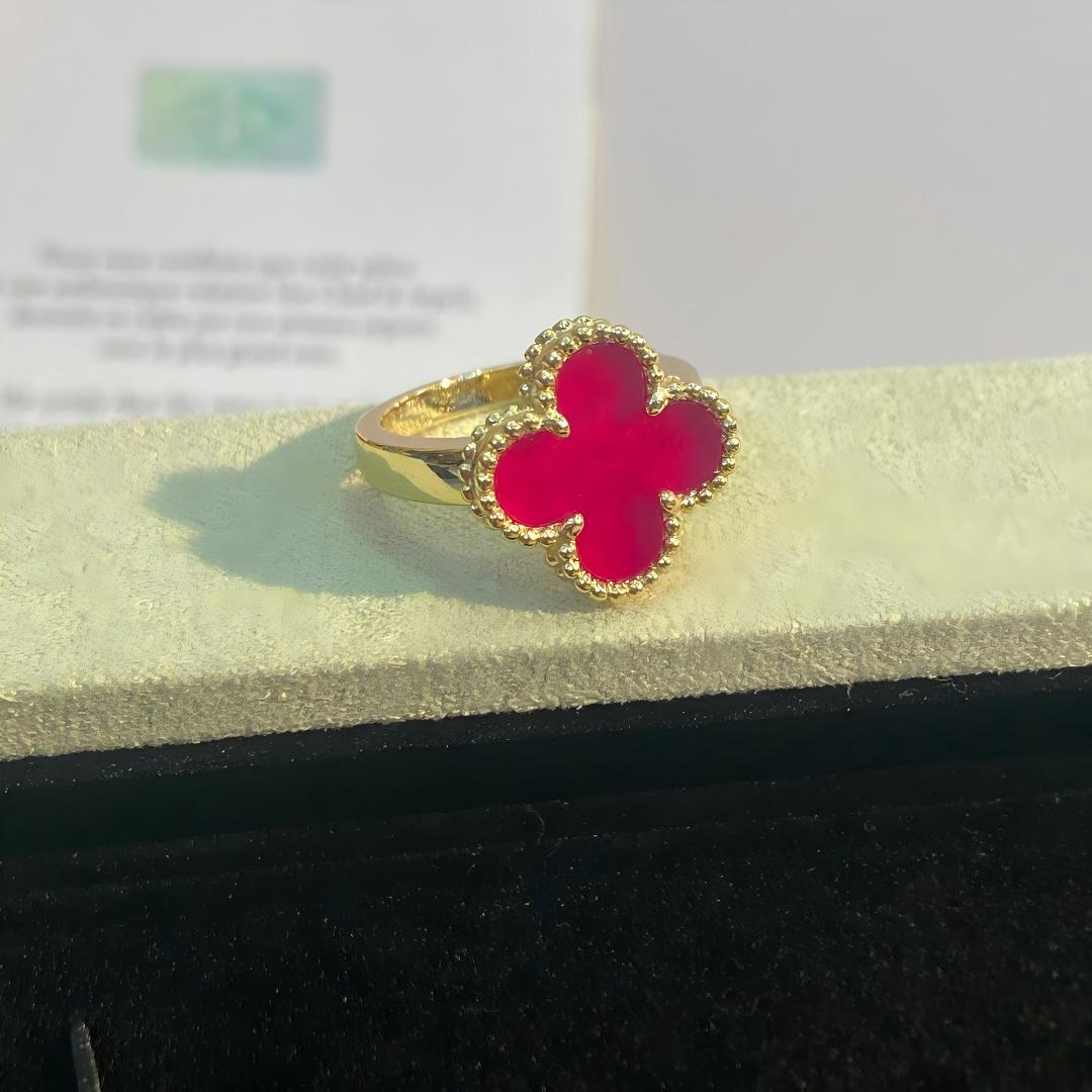 [ELAN LUXE]NEW CLOVER PINK ENAMEL RINGS