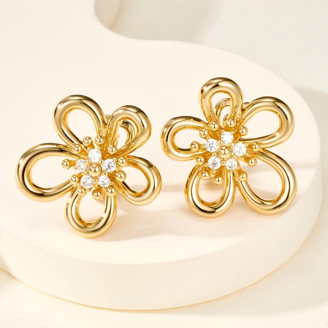 [ELAN LUXE] FLOWERLACE EARRING 5 DIAMONDS