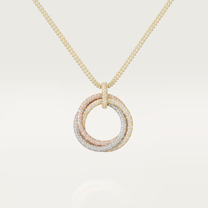 [ELAN LUXE]TRINITY LARGE FULL DIAMOND  NECKLACE