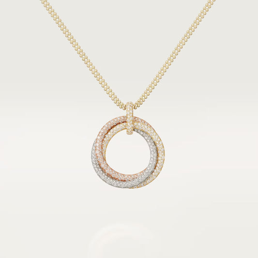 [ELAN LUXE]TRINITY LARGE FULL DIAMOND  NECKLACE