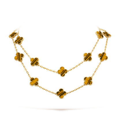 [ELAN LUXE]CLOVER 20 MOTIFS TIGER EYE ROSE GOLD