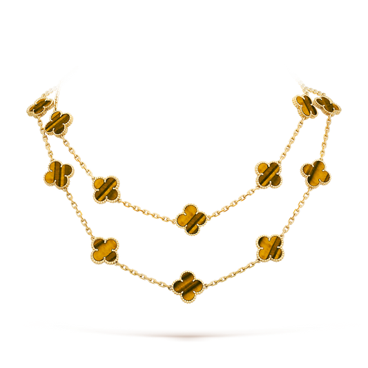 [ELAN LUXE]CLOVER 20 MOTIFS TIGER EYE ROSE GOLD