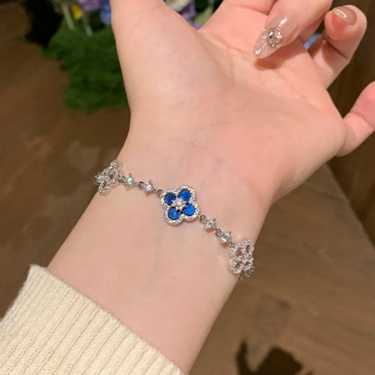 [ELAN LUXE]CLOVER 5 MOTIF PINK BLUE RED WHITE BRACELET